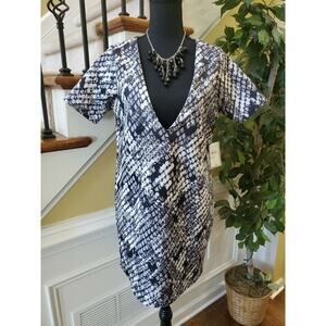 Missguided Dress Snakeskin Print Plunging Neck Mini NWT Size 8